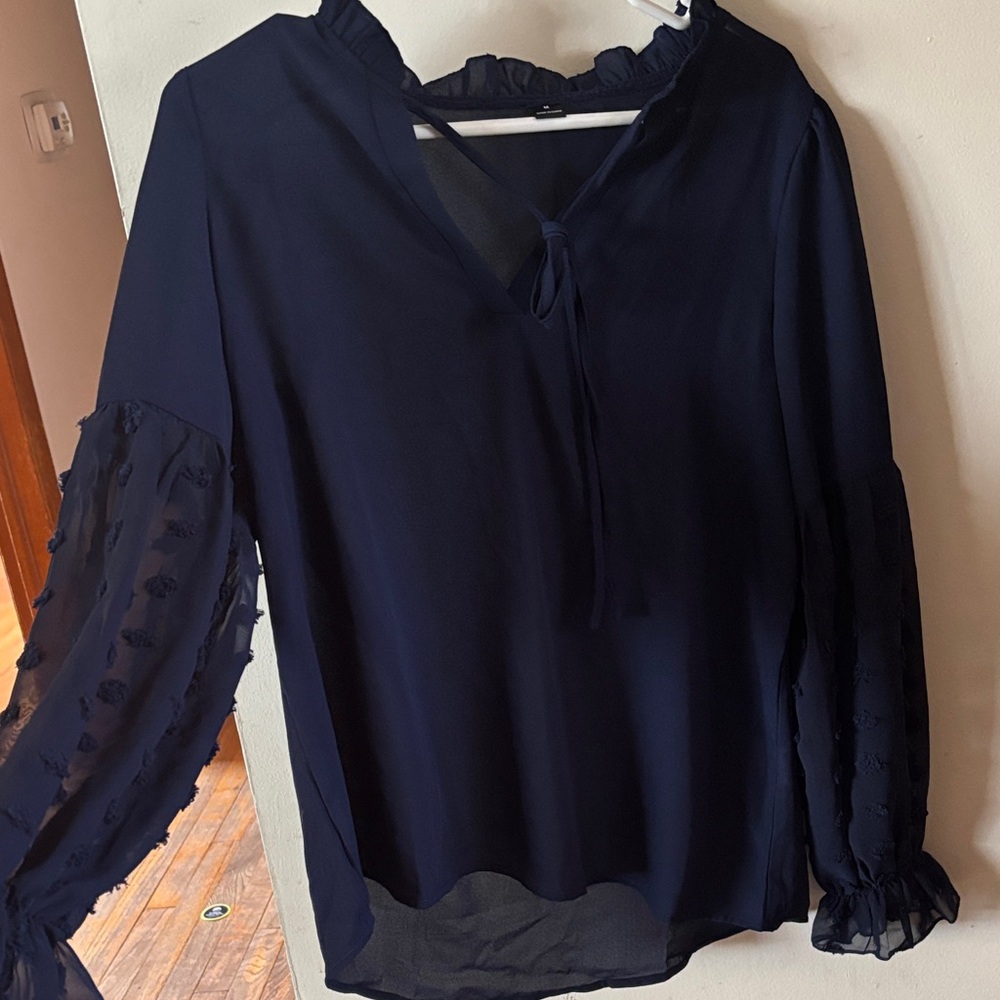 Elegant Navy Blue Women's Top